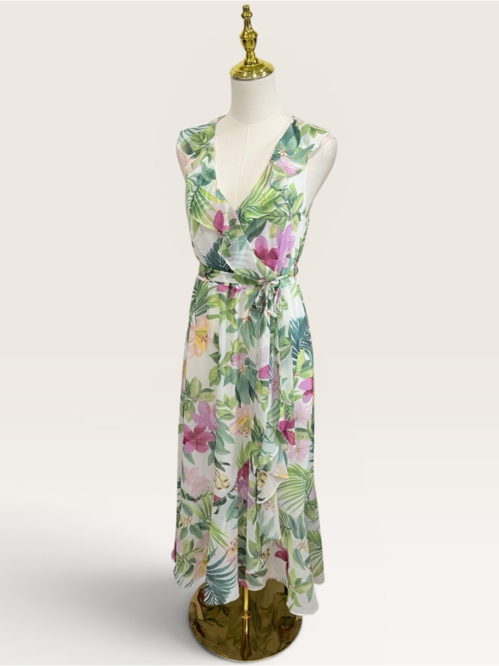Tommy Bahama XS Tropical Bliss Printed Sleeveless Belted Dress White Multi NWT - Picture 9 of 15